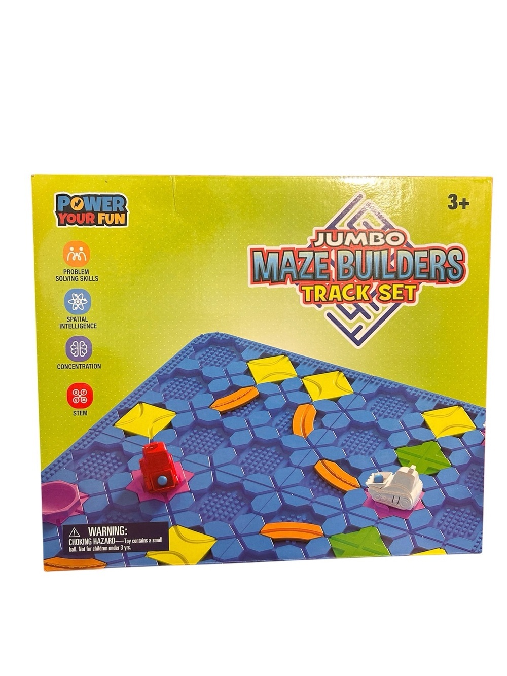 🧩 Power Your Fun Jumbo Maze Builders Track Set – STEM Toy for Kids 3+